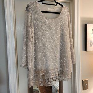 Indigo Soul Tunic Top with subtle sparkle.  Size L